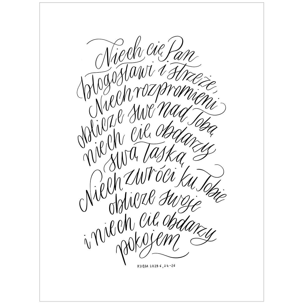 Błogosławieństwo czarny napis