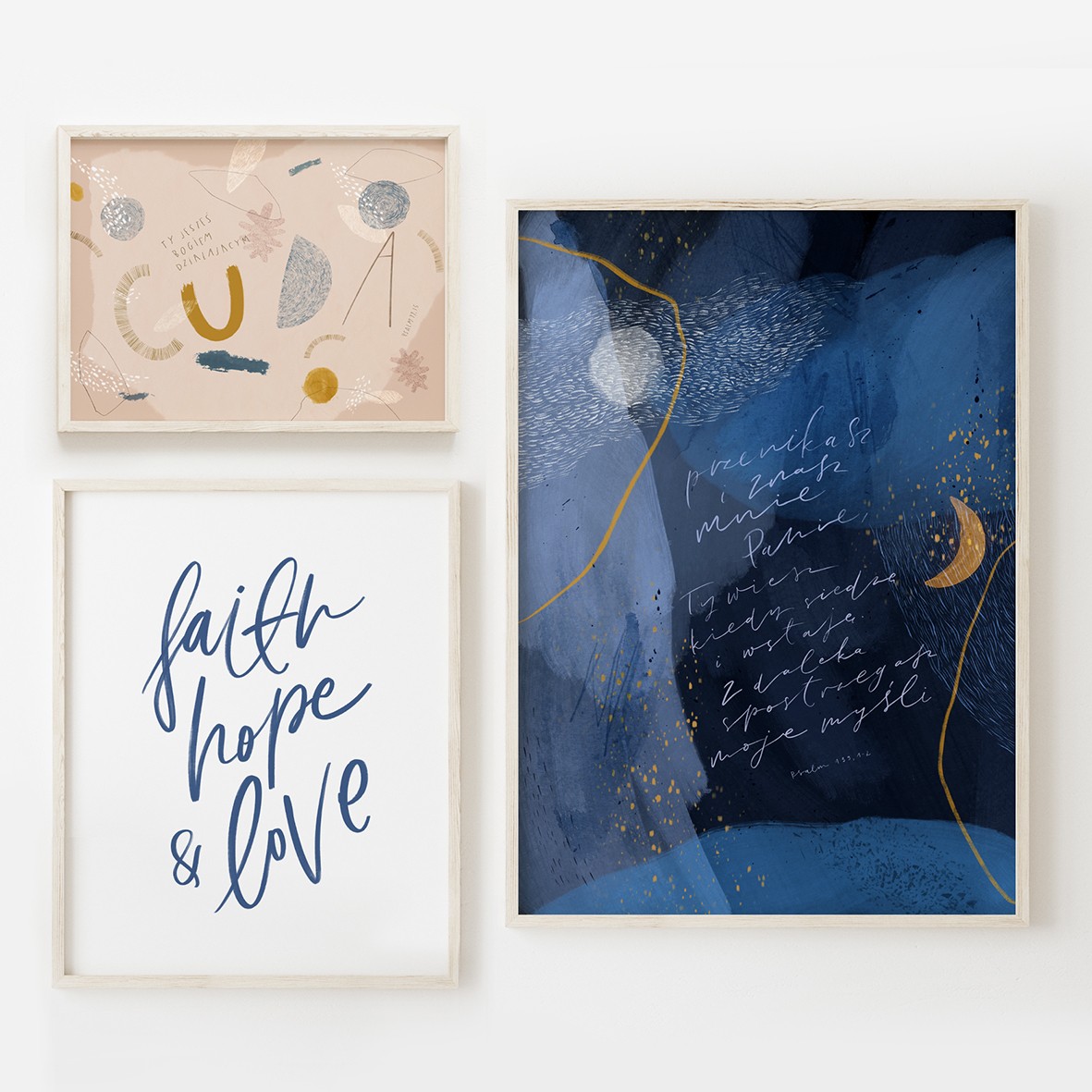 Poster frame mockup in white clear hallway interior, 3d render