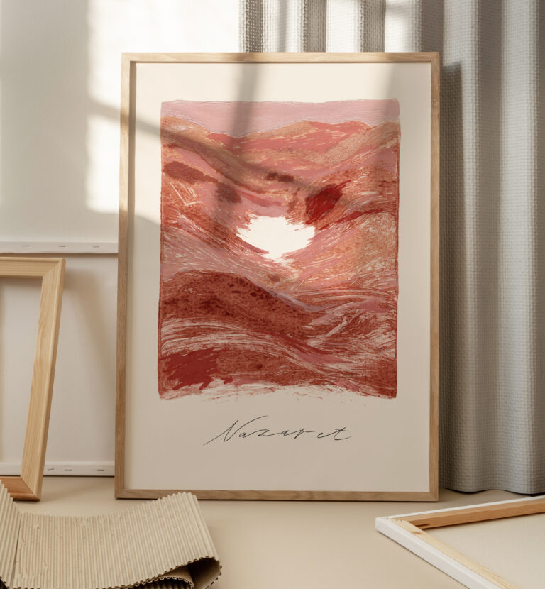 In The Studio 2 Mockup Scene Single Wooden Frame canvas Floor In The Studio 2 Mockup Scene Single Wooden Frame canvas Floor