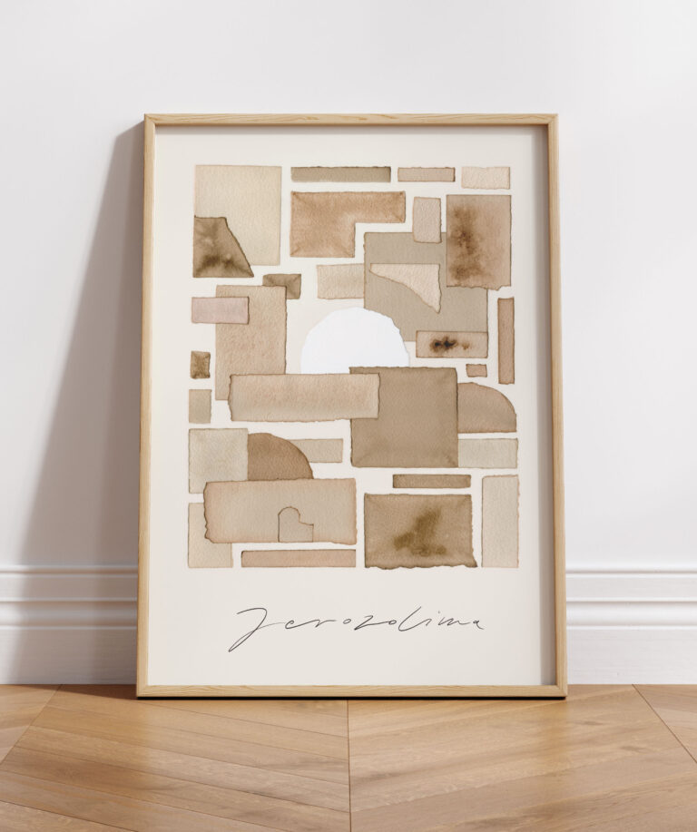 Mockup poster frame close up, 3d render