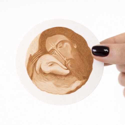 10 okrągłych karteczek Pasterz na Komunię